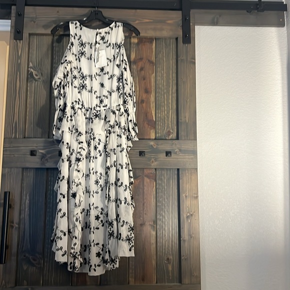 NWT Joie Alpheus eyelet open shoulder silk dress - Picture 8 of 9